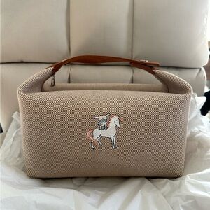 BRIDE A BRAC GM TOILETRY CASE CABRIOLE 100% COTTON BISCUIT color